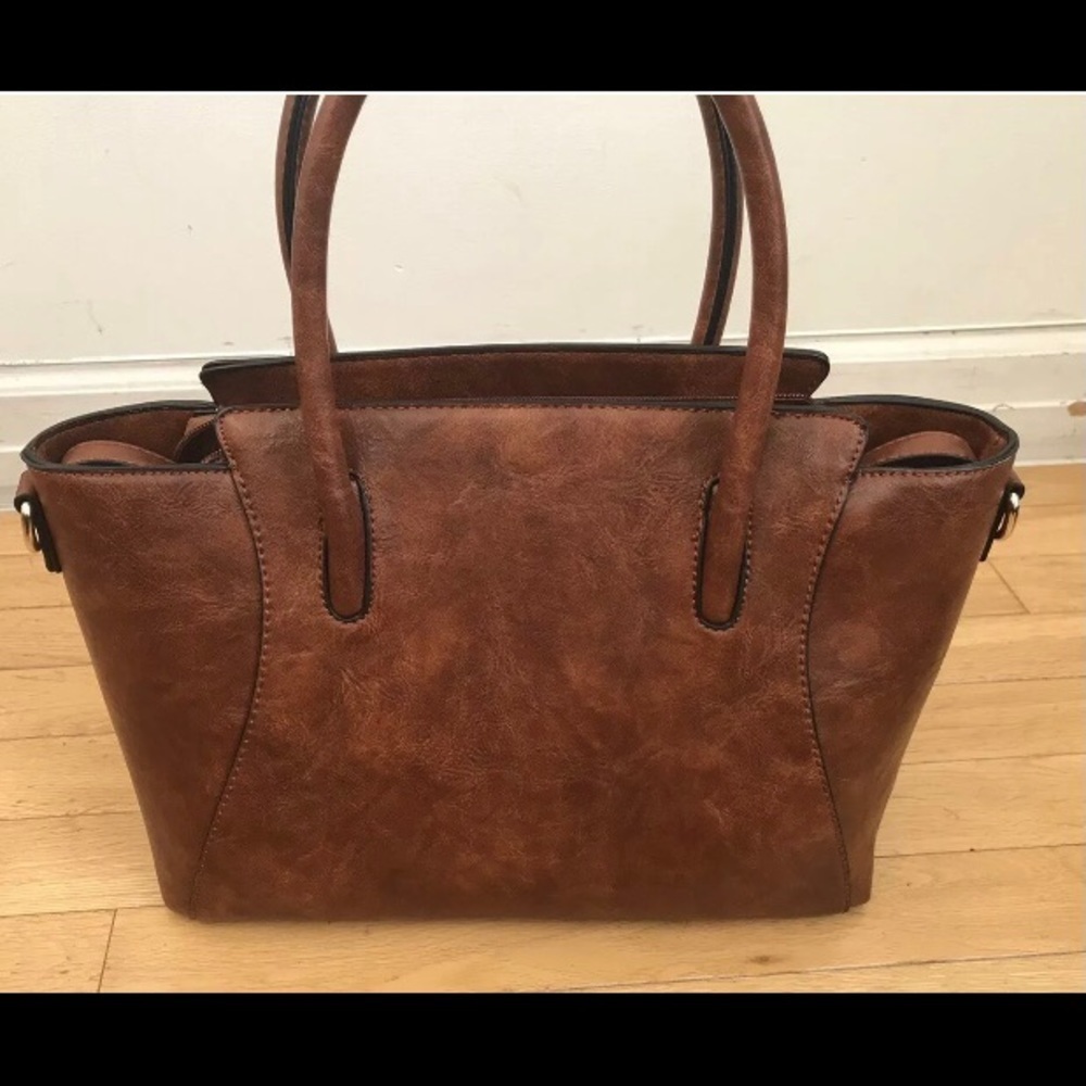 Brown "Bee" Purse Handbag Vegan Leather - Excellent Condition - Picture 3 of 6